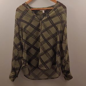 Banana Republic Sheer Green Blouse